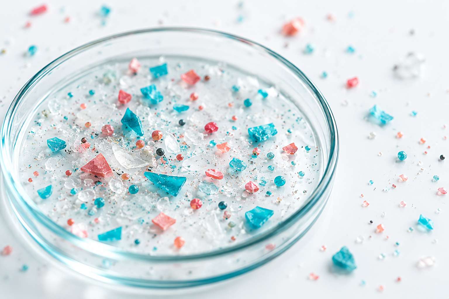 Microplastics in a Glass Petri Dish